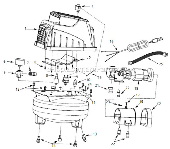 Page A Diagram and Parts List for FP202999DQ 2006 Campbell Hausfeld Compressor